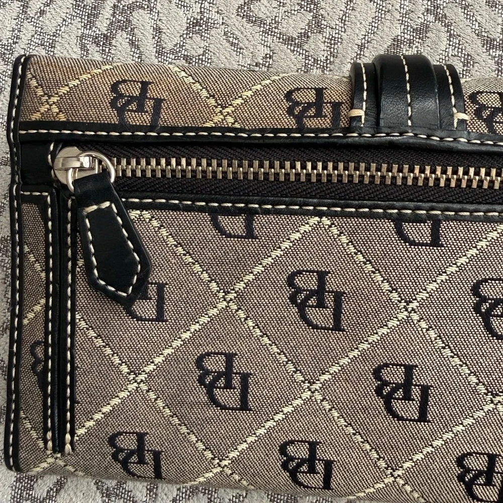 Dooney &  Bourke Monogram Clutch Wallet With Checkbook Leather holder